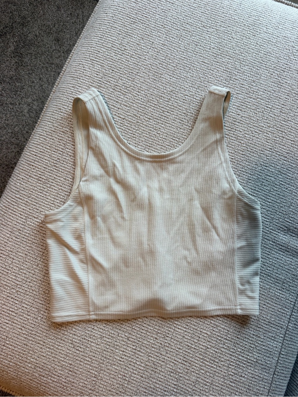 lululemon athletica Ribbed Scoop Neck Crop Tank - Cream
